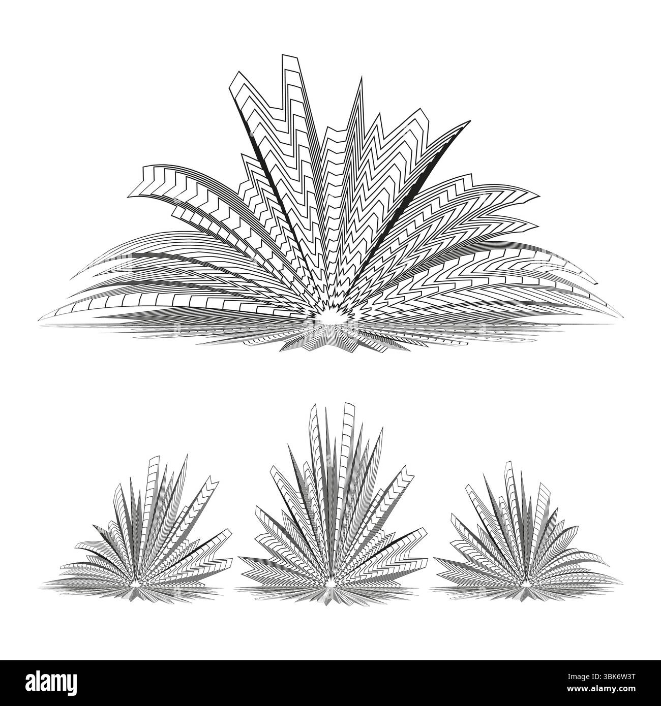 Triple fan icon. Three petal symbol. Grey layer design. Vector emblem ...