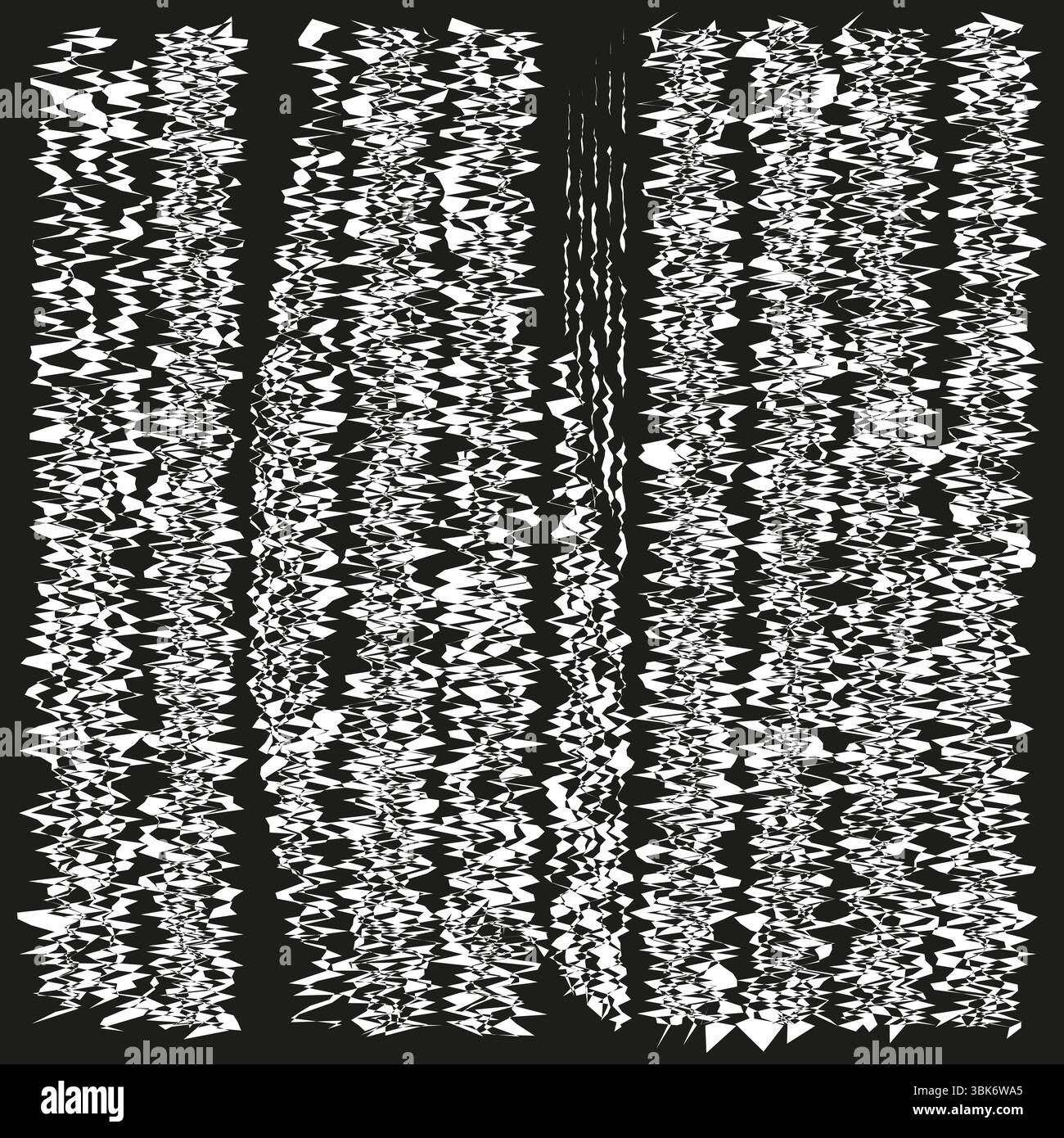 Vertical noise stripes. Grunge distortion texture. Rough digital pattern. Vector glitch lines. Stock Vector