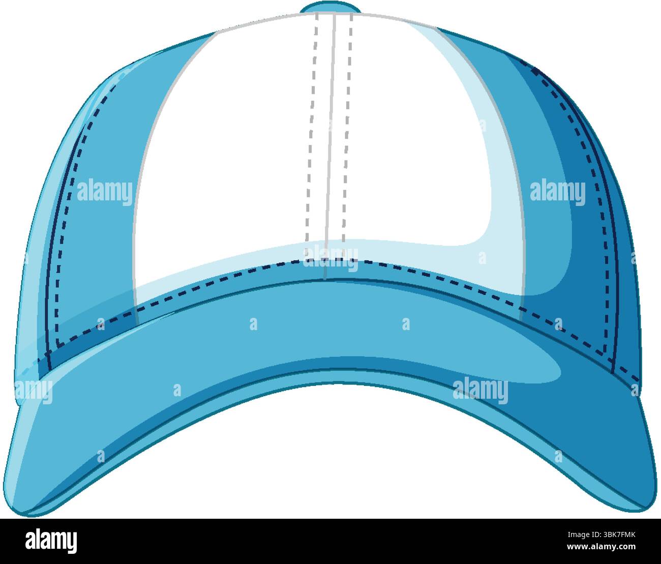 Vector illustration of a blue and white baseball cap with detailed ...