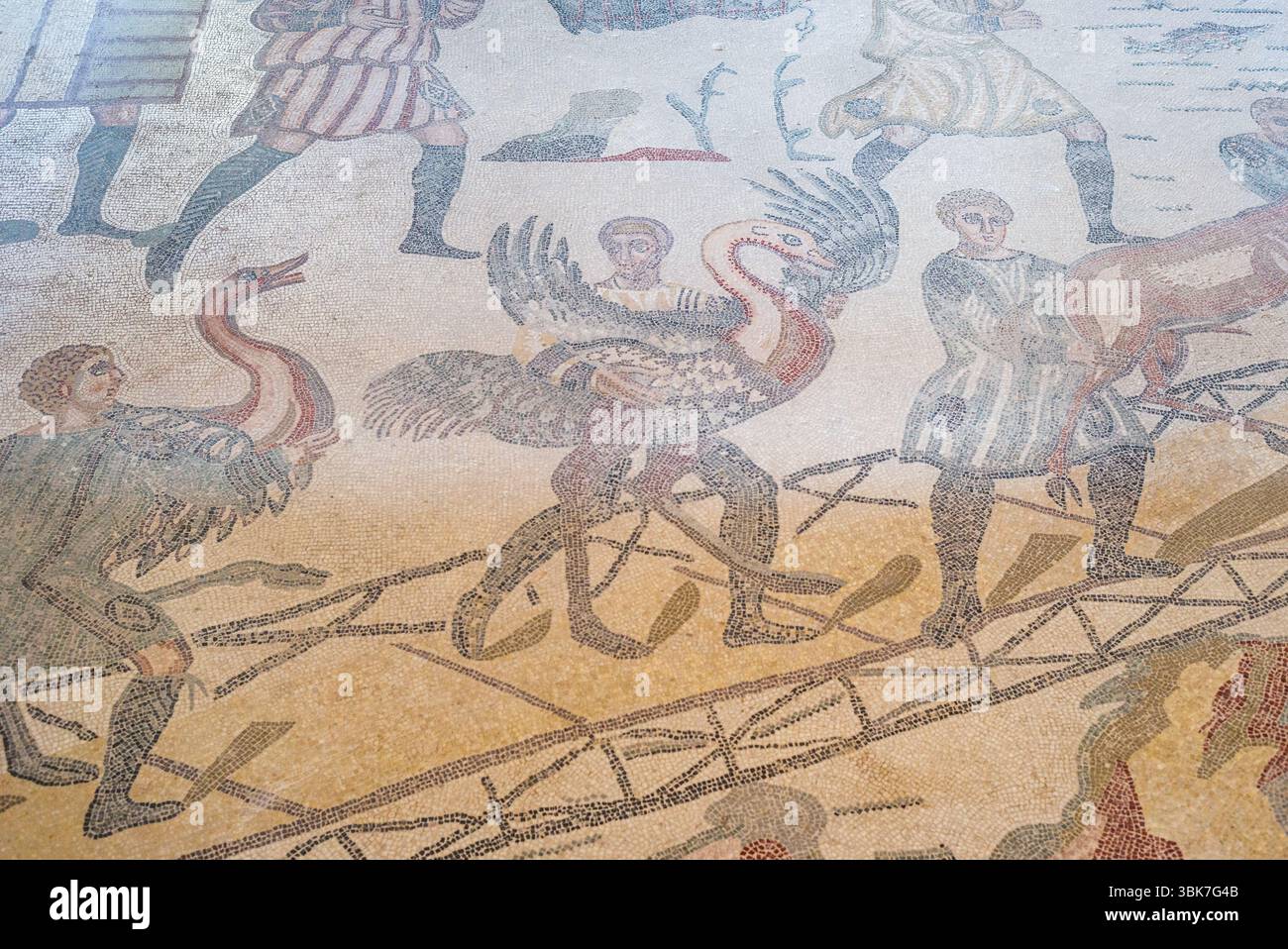 Hman Italy, Villa Romana del Casale in Sicily, Roman mosaics depicting a ...