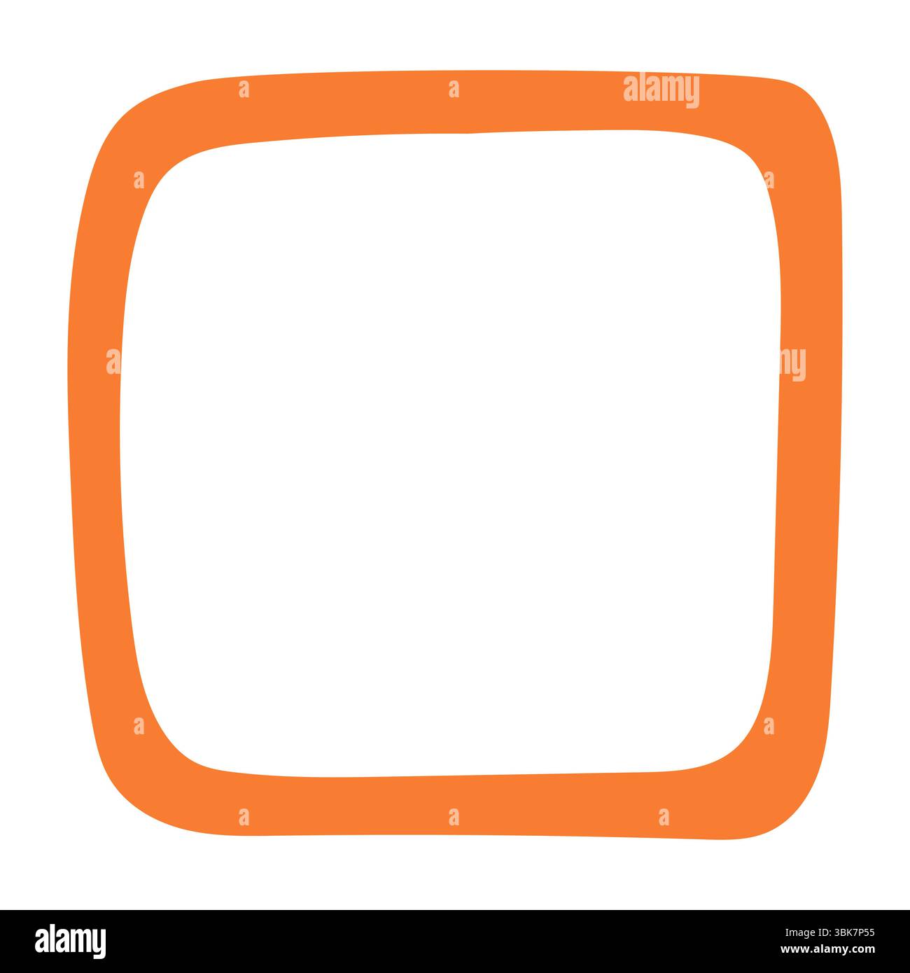 Hand-drawn square frame with rounded wavy edges Stock Vector Image ...