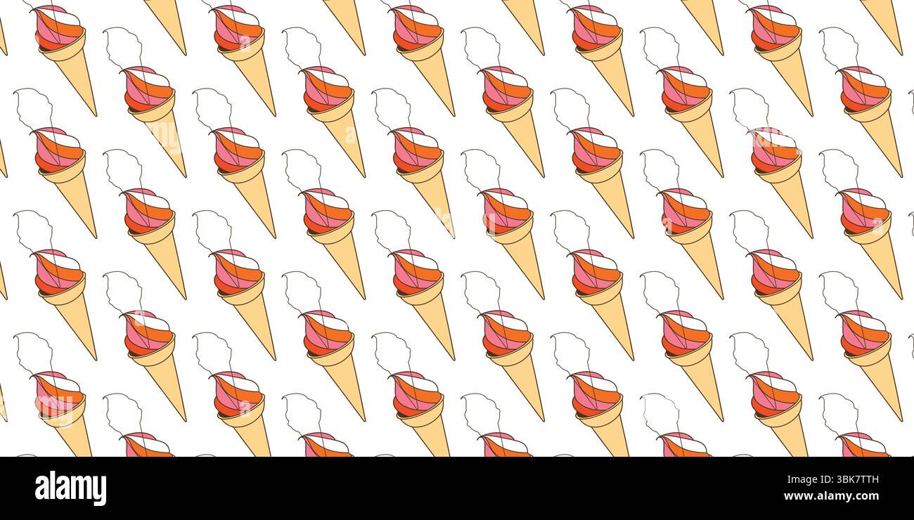 Seamless Ice Cream Pattern for National Ice Cream Day Stock Vector