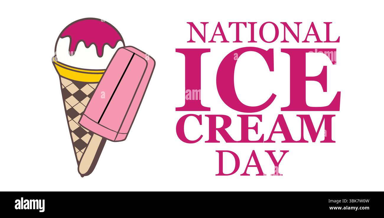 Seamless Ice Cream Pattern for National Ice Cream Day Stock Vector