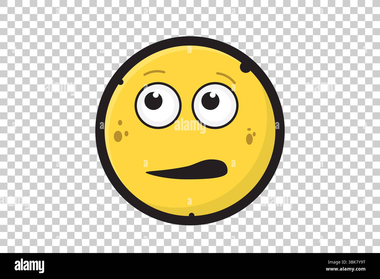 Vector illustration of yellow cartoon emoticon character with ...