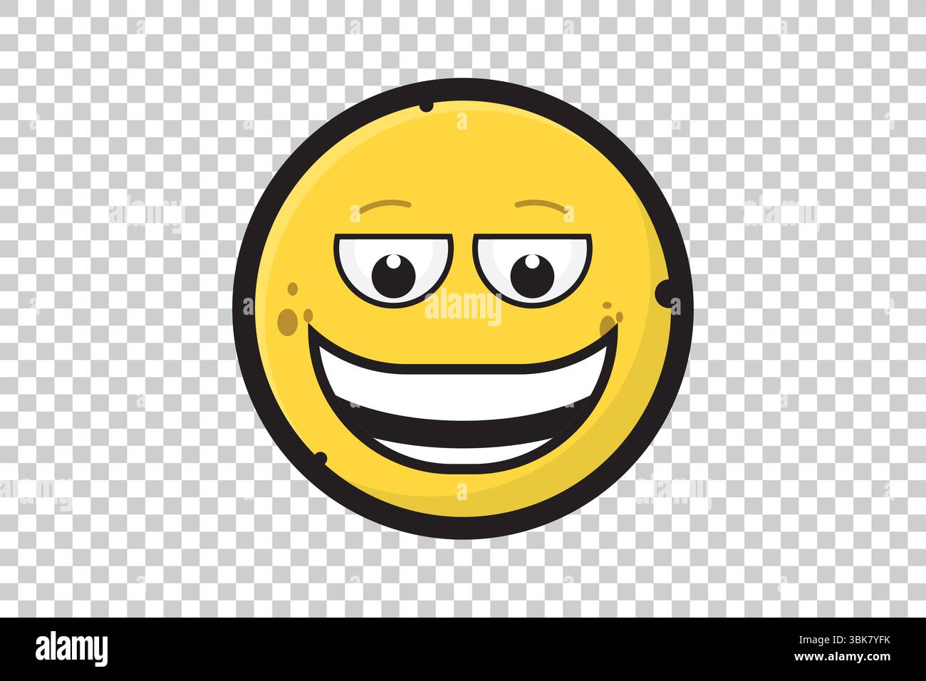 Vector illustration of yellow cartoon emoticon character with ...