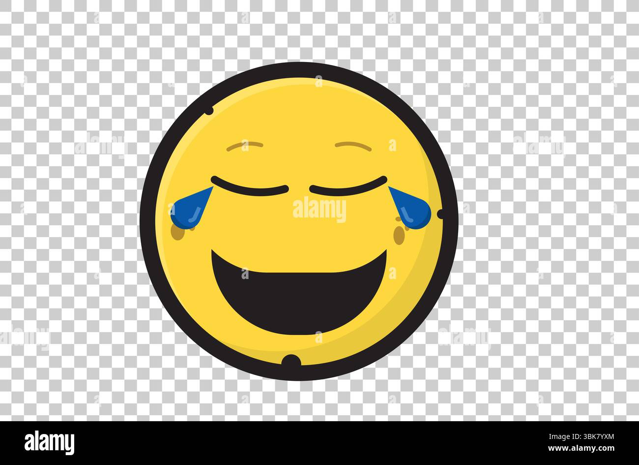 Vector illustration of yellow cartoon emoticon character with ...