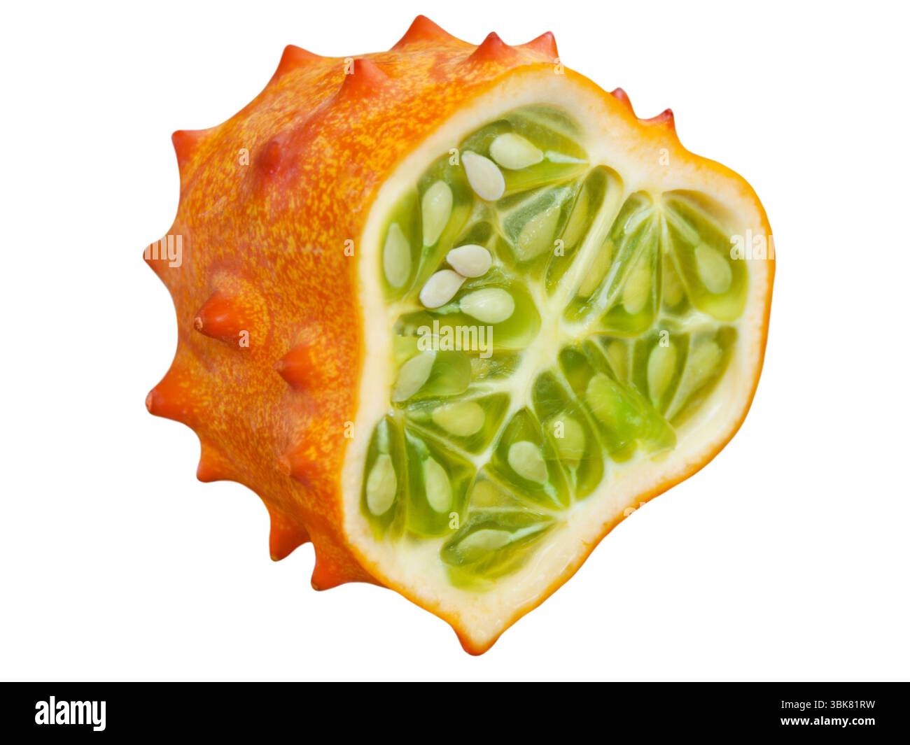 Kiwano horned cucumber isolated on white background Stock Photo