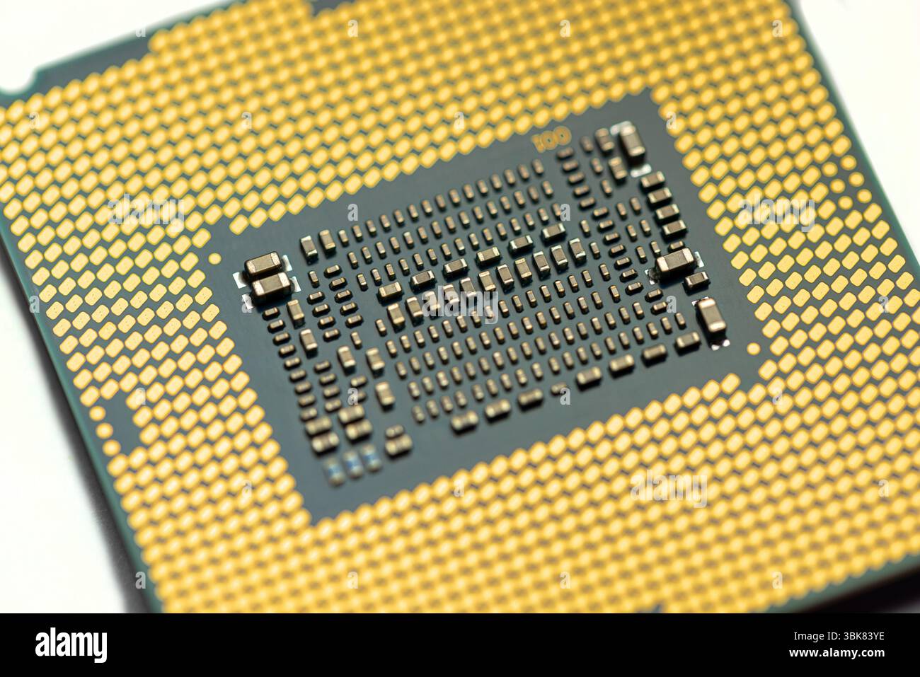 Central processing unit closeup computer part closeup. High quality photo Stock Photo