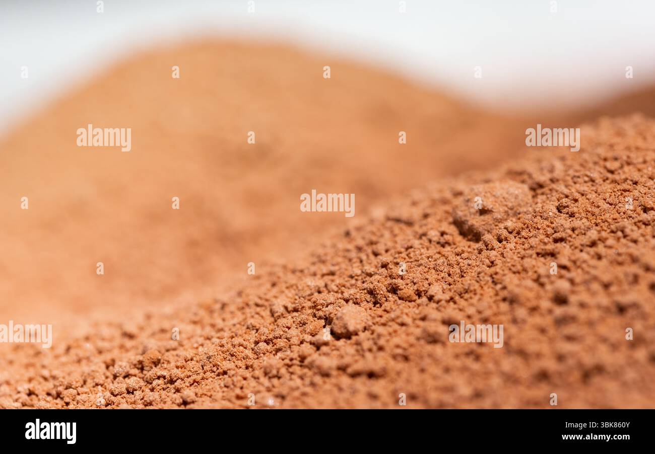 Cocoa powder as background texture closeup Stock Photo