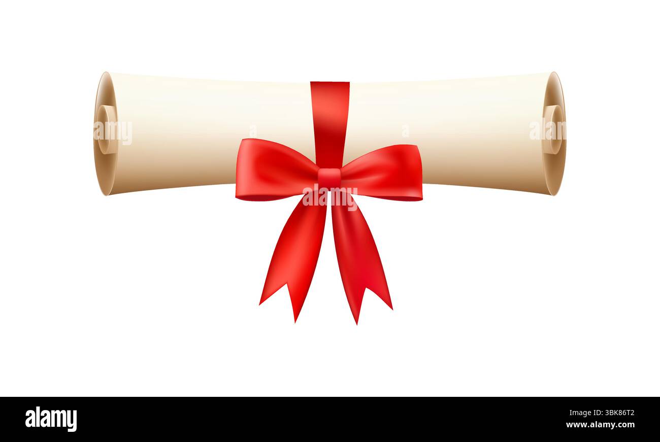 Cartoon diploma rolled paper ribbon hi-res stock photography and images ...