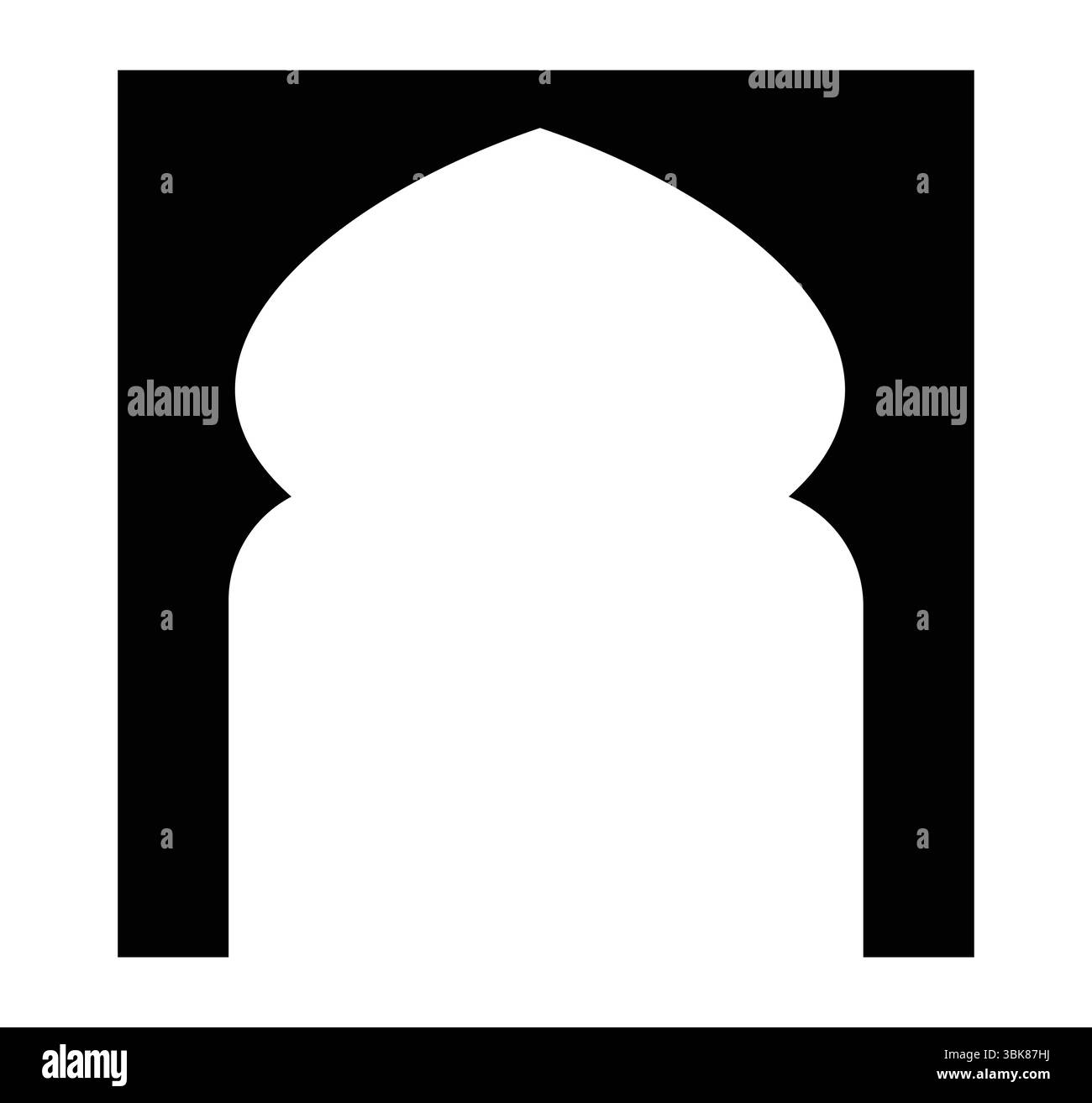 Islamic Geometric Window Ornamental Arch Mosque Door Silhouette Stock ...
