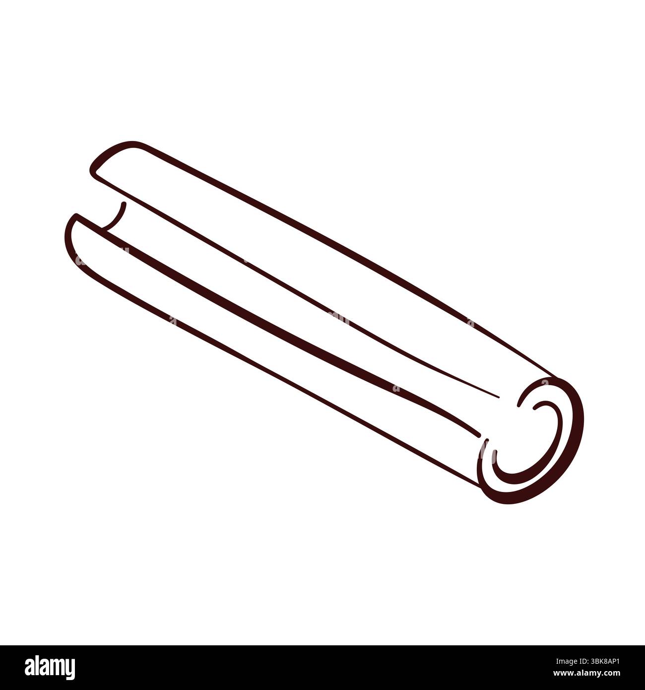 Cinnamon stick roll logo in line art style isolated on a white ...