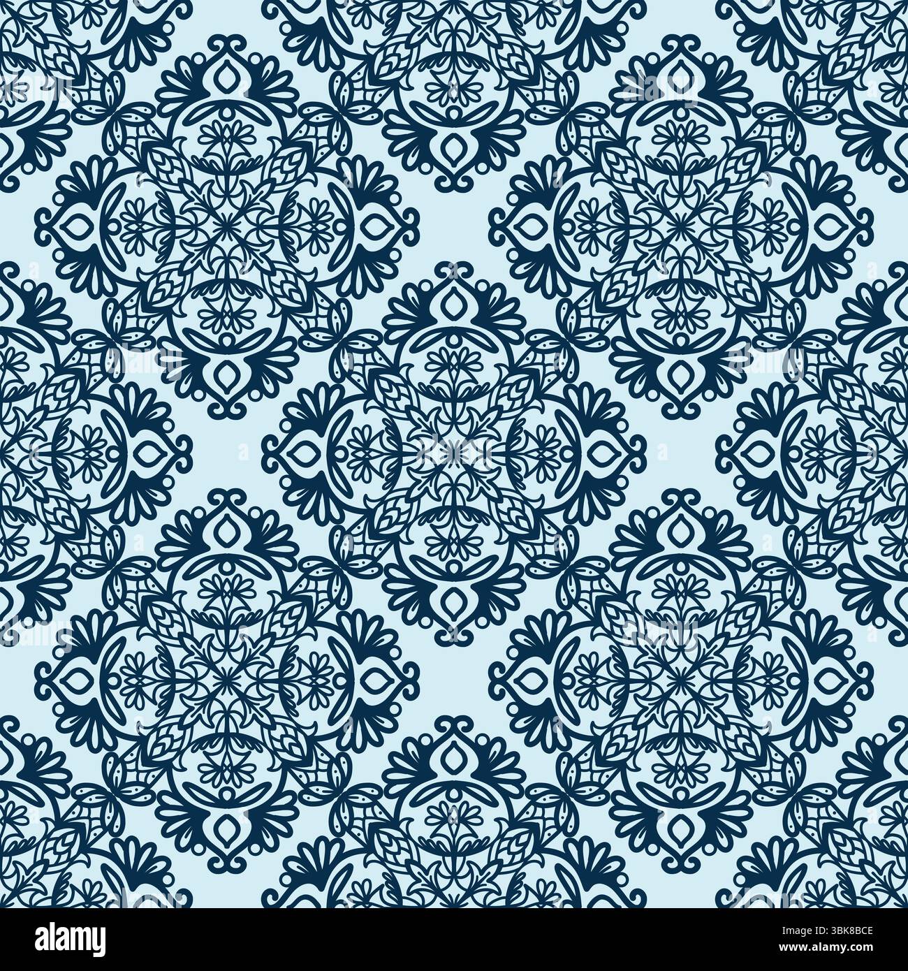 line floral scribble seamless pattern background Stock Vector