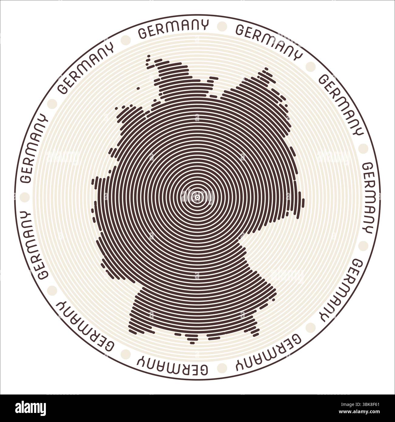 Germany round logo design. Country shape build of rings. Germany text ...