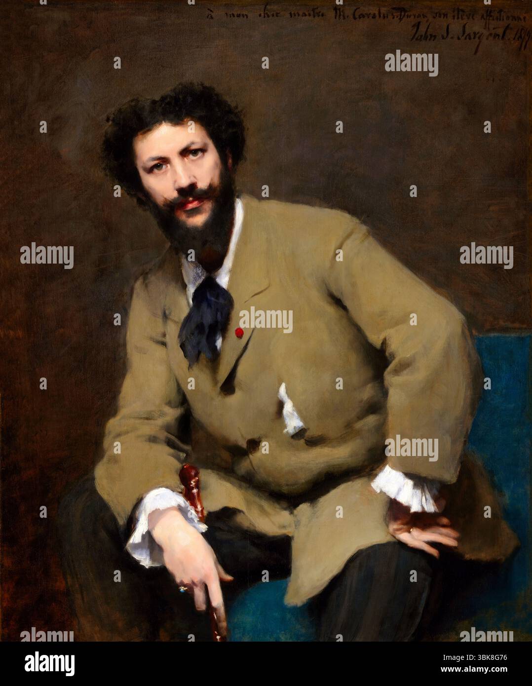 Carolus-Duran Portrait by John Singer Sargent, 1879, Impressionist Oil Painting, American Artist, High-Resolution Public Domain Artwork Stock Photo