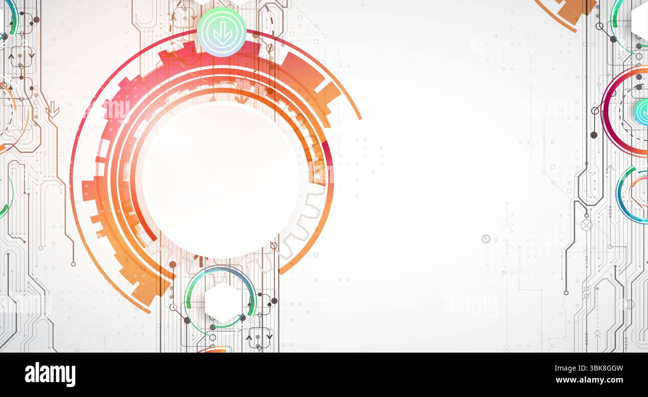 Abstraction on the theme of tech circles. Scientific and technological background. Vector background. Stock Vector