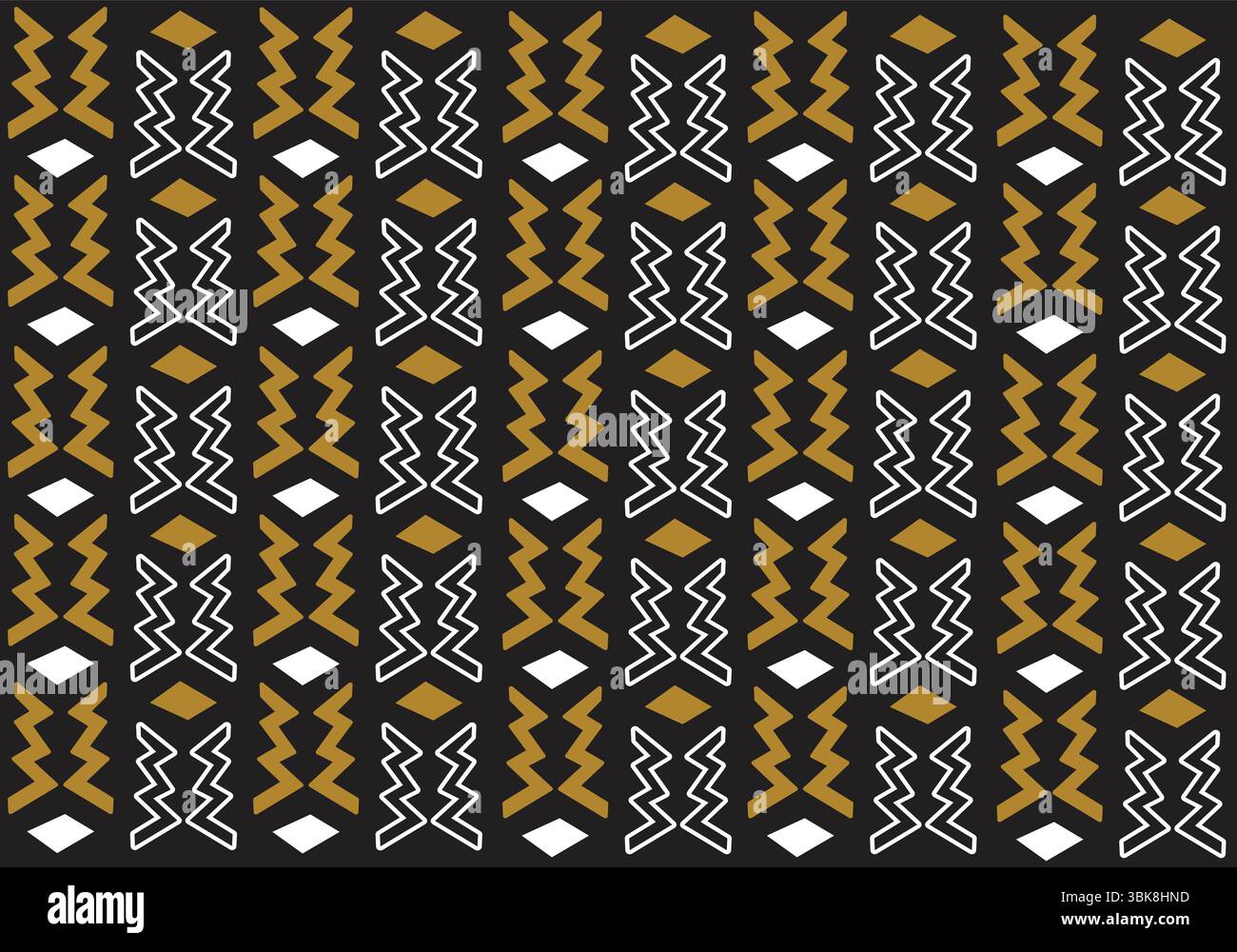 African Bogolan printed fabric Stock Vector