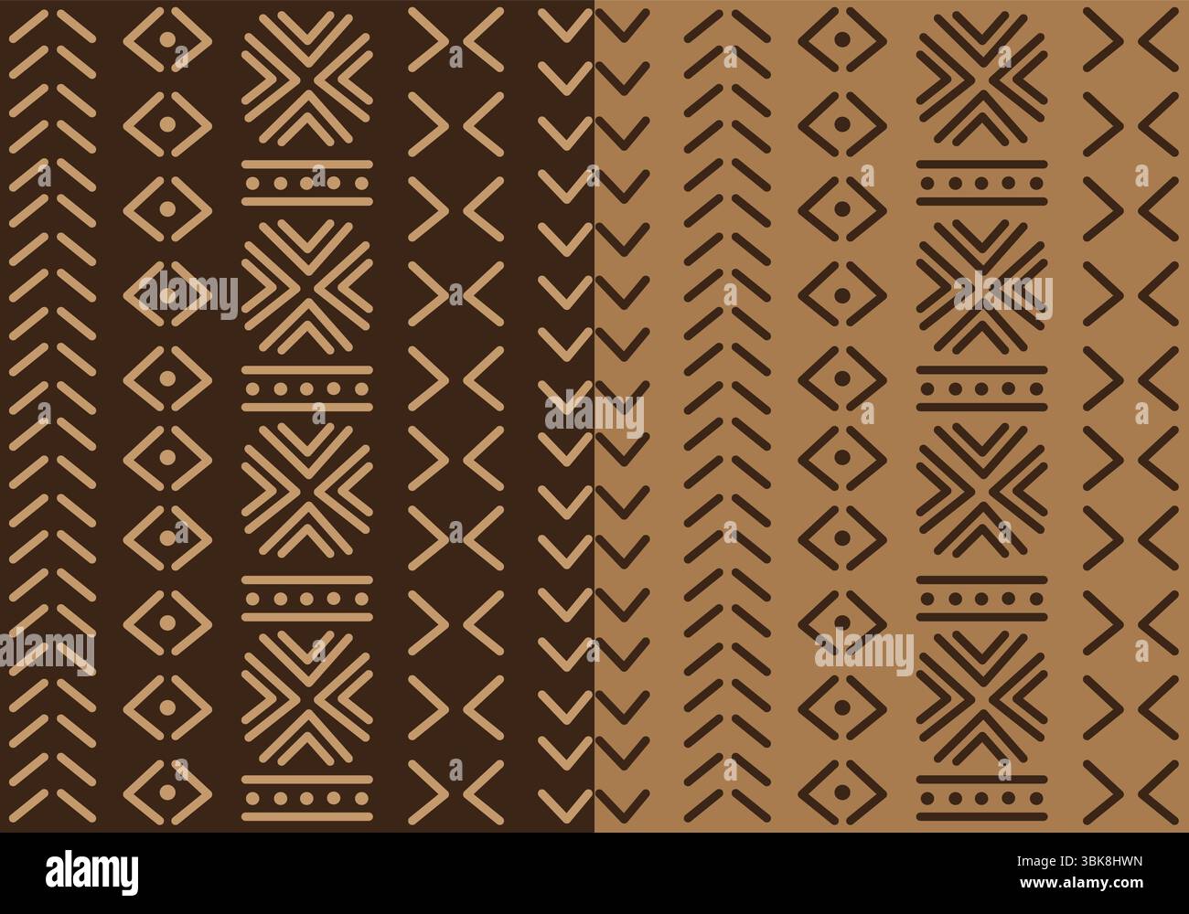 African Bogolan printed fabric Stock Vector