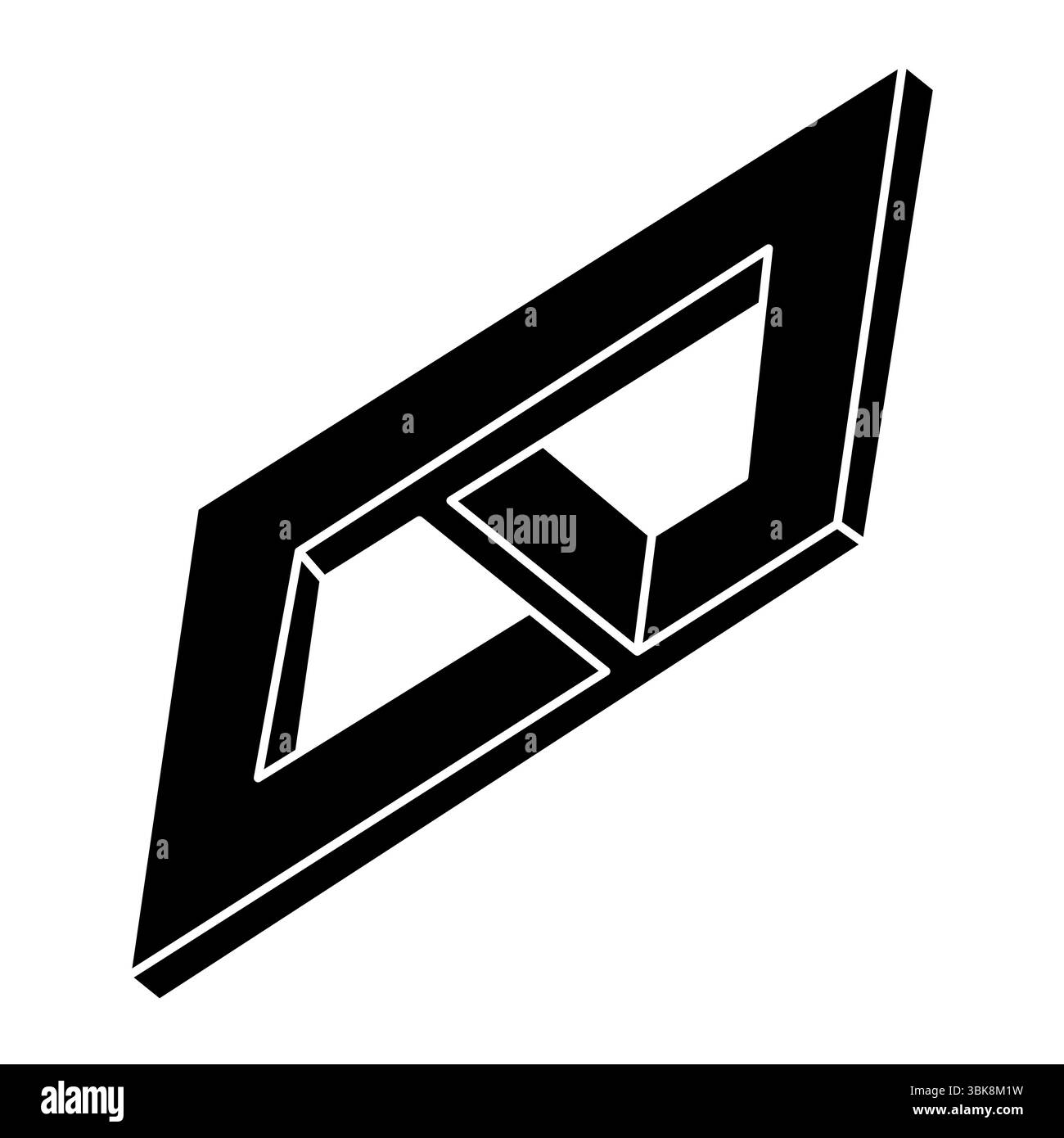 Optical illusion object, impossible figure, optical art. Unreal ...