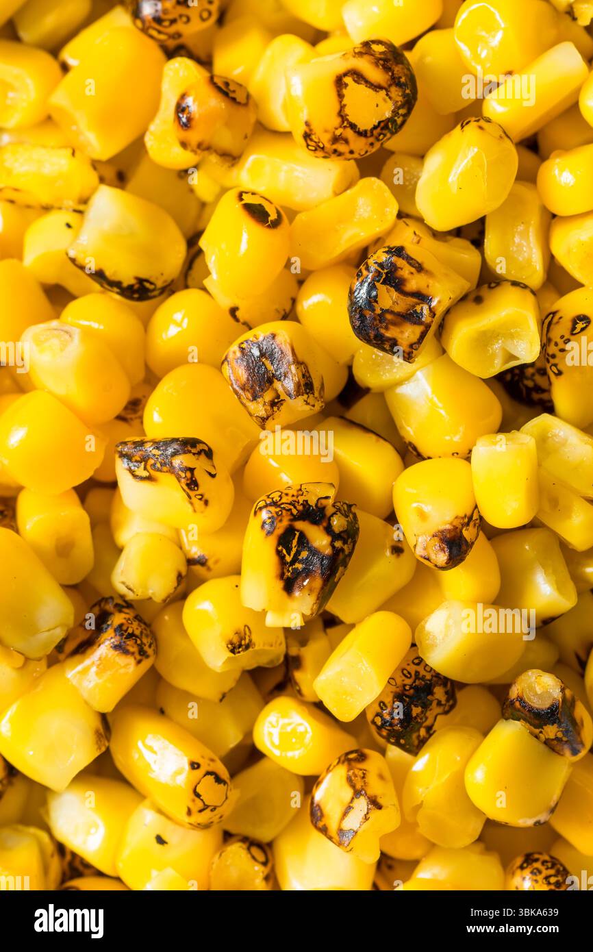 Homemade Fire Roasted Corn Kernels in a Bowl Stock Photo