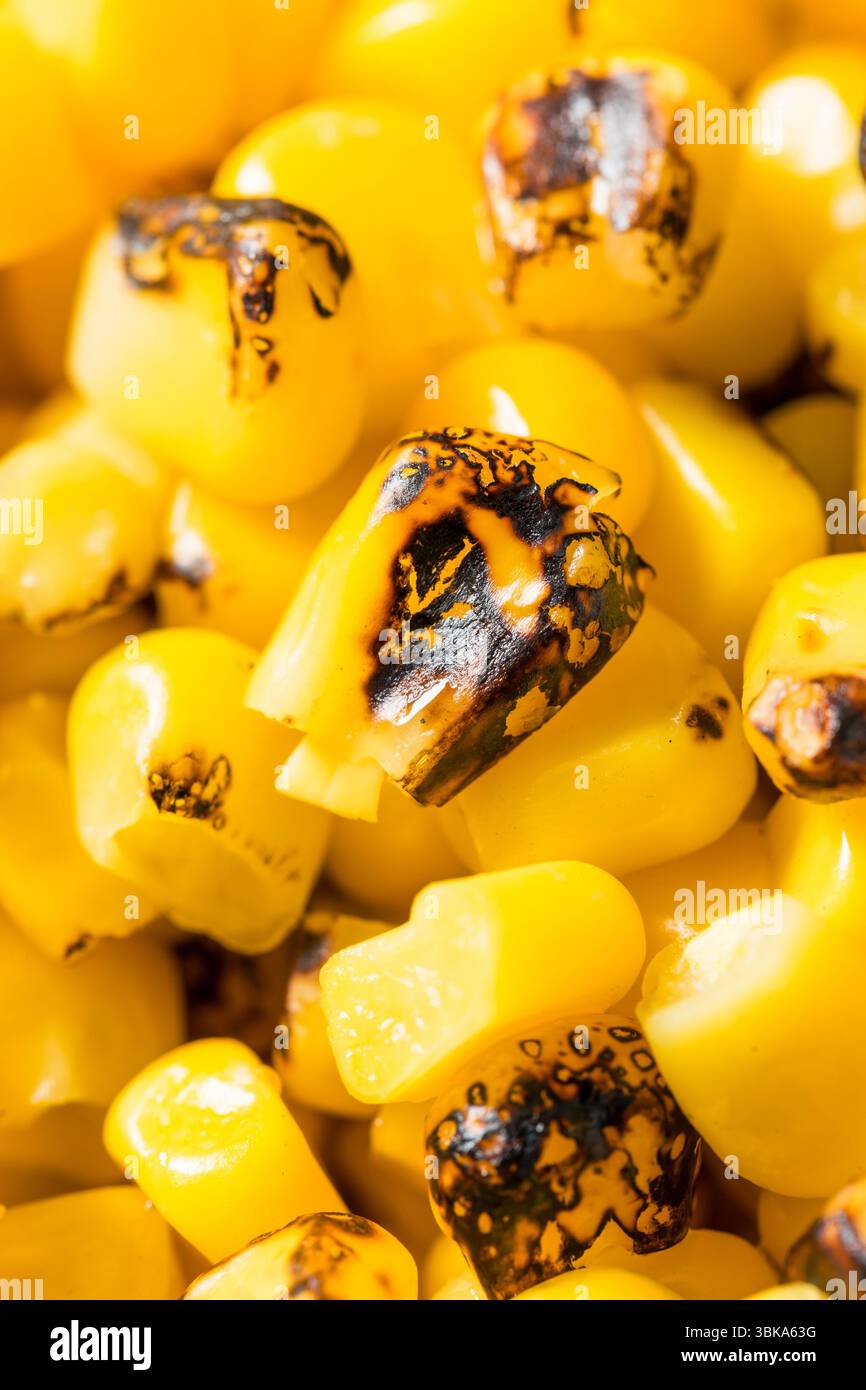 Homemade Fire Roasted Corn Kernels in a Bowl Stock Photo