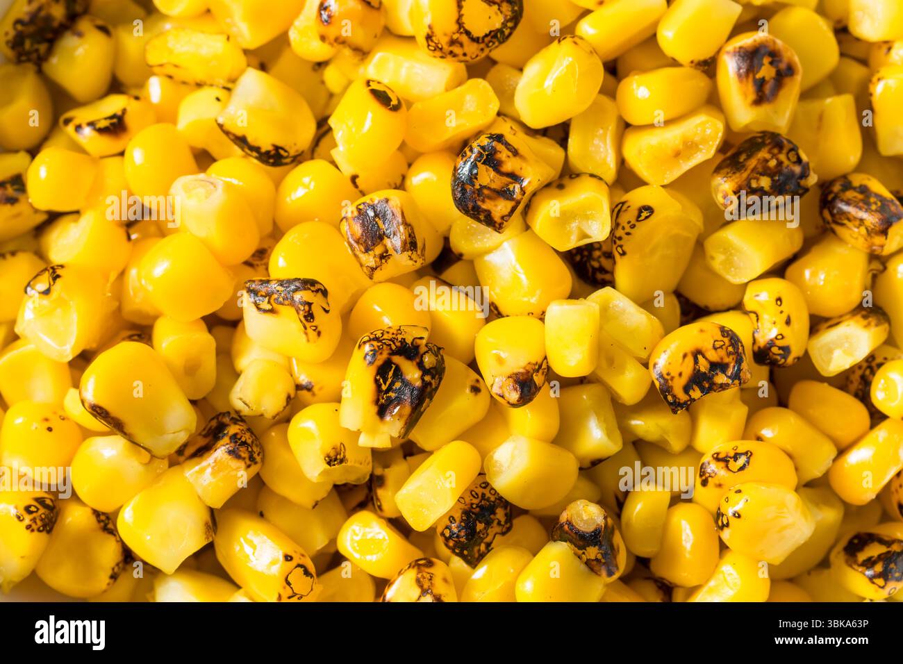 Homemade Fire Roasted Corn Kernels in a Bowl Stock Photo