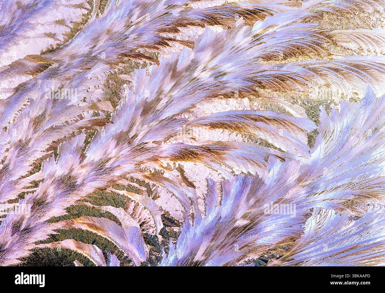 Frost Pattern on Window Glass Stock Photo
