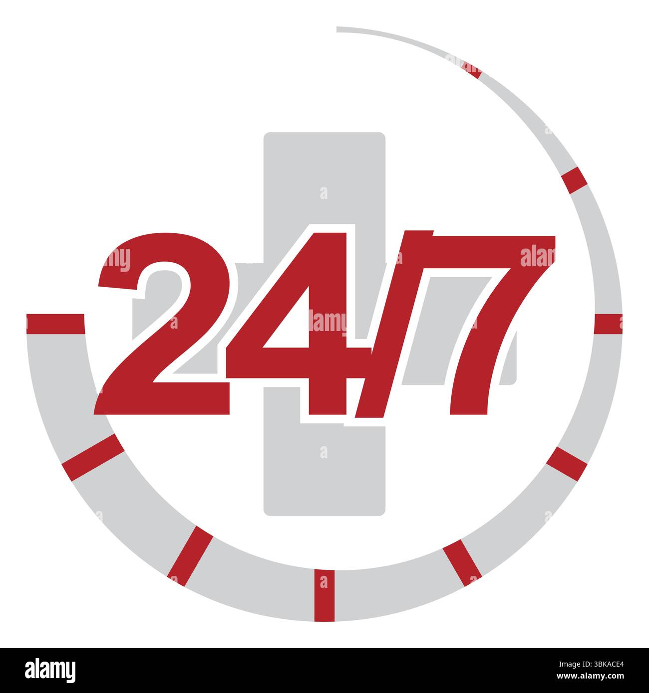 Sign 24/7. Round the clock services. Color of elements changes in one ...