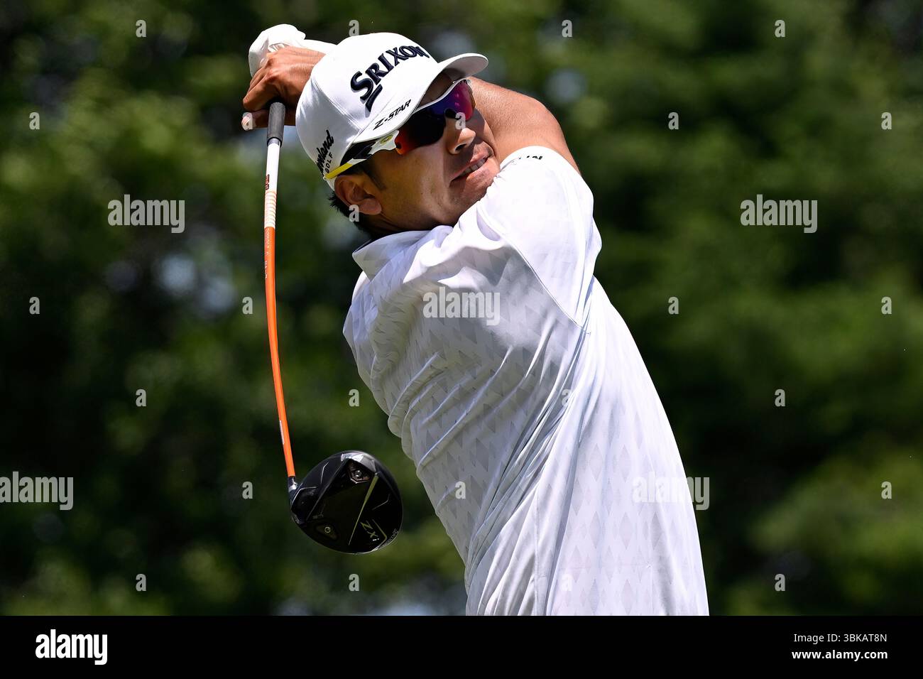 Hideki Matsuyama, of Japan, hits from the first tee during the first