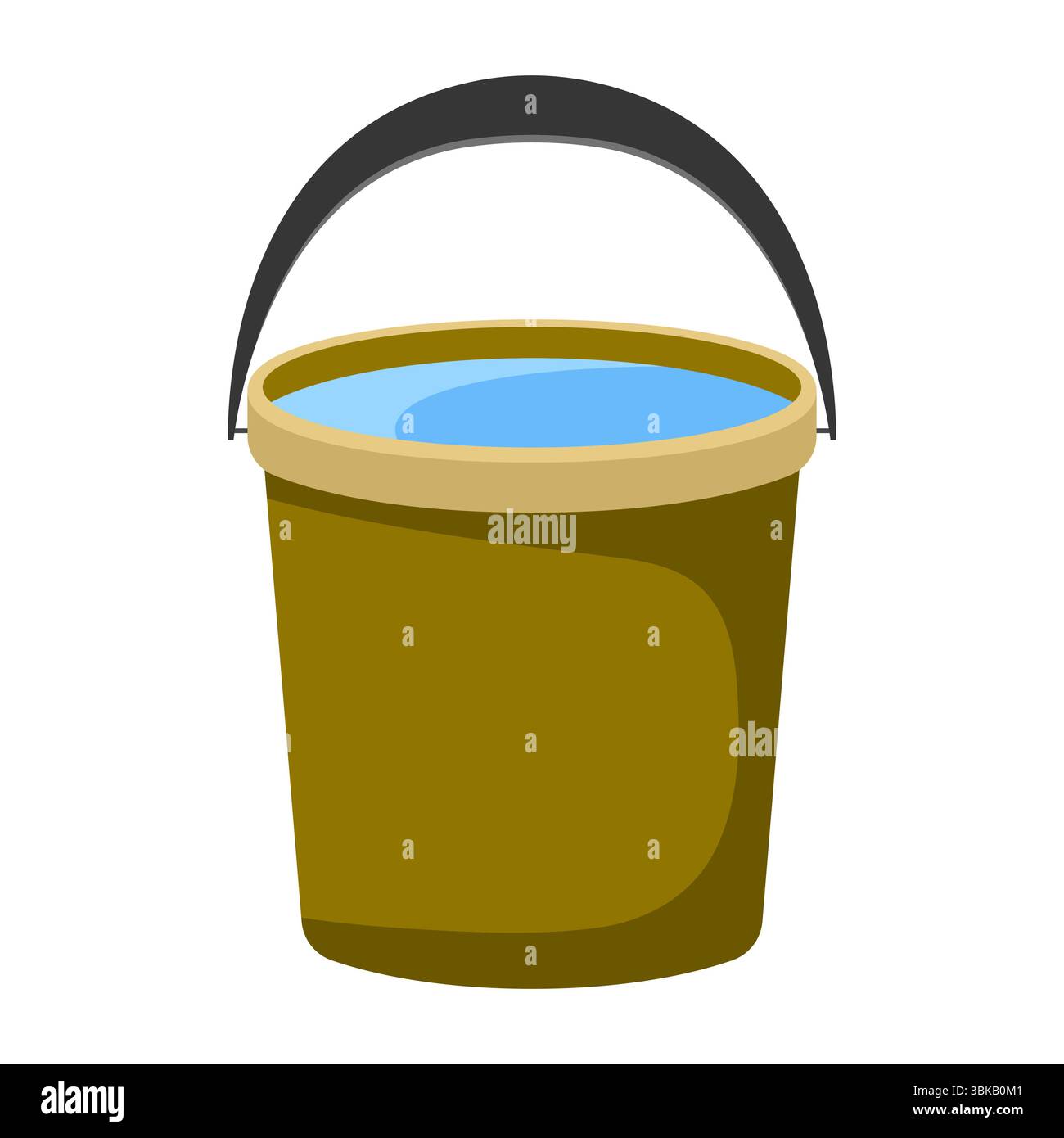 Bucket Filled with Water Vector Illustration. The bucket has a simple