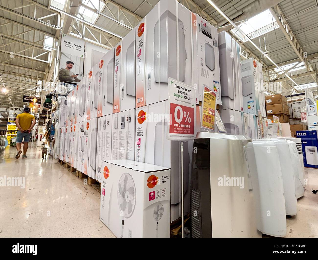 Alicante, Spain - June 18, 2025: Air conditioning units are neatly ...