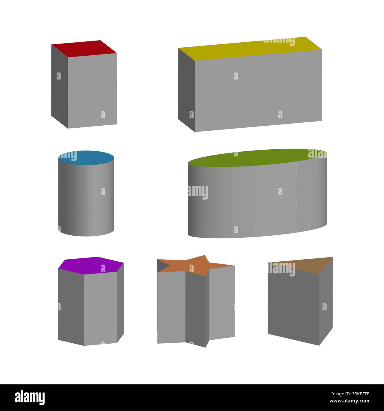 Isometric block icon. Colored 3d shapes. Abstract vector volume. Modern ...