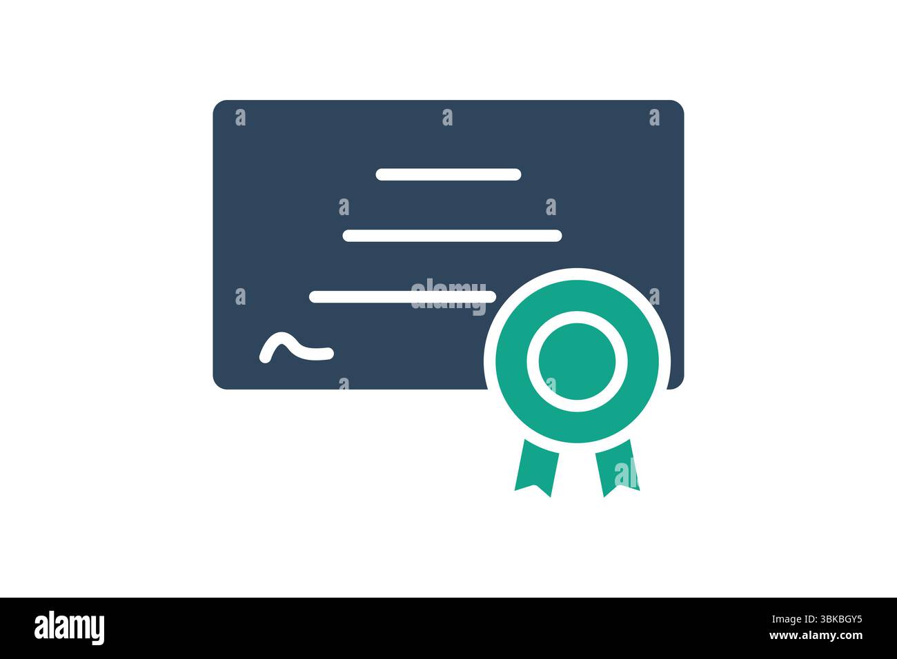 Certificate icon. solid icon style. icon related to assessment. business elements vector illustration Stock Vector