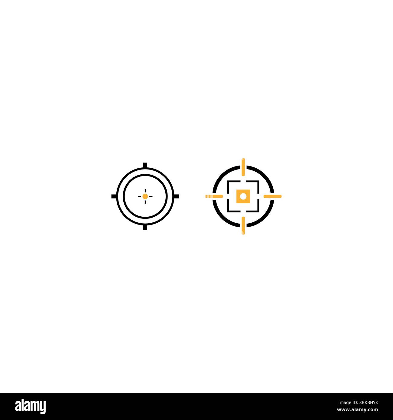Target icons pair. Aiming scope symbols. Circle focus elements ...