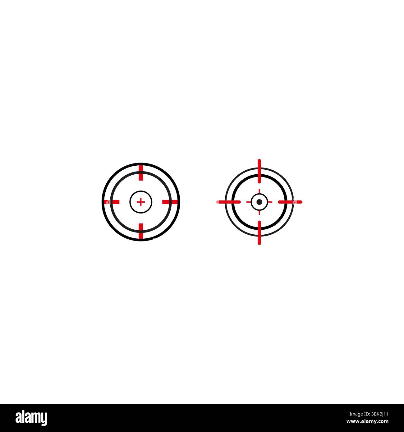 Target aim icon. Bullseye scope symbol. Red center mark. Vector ...