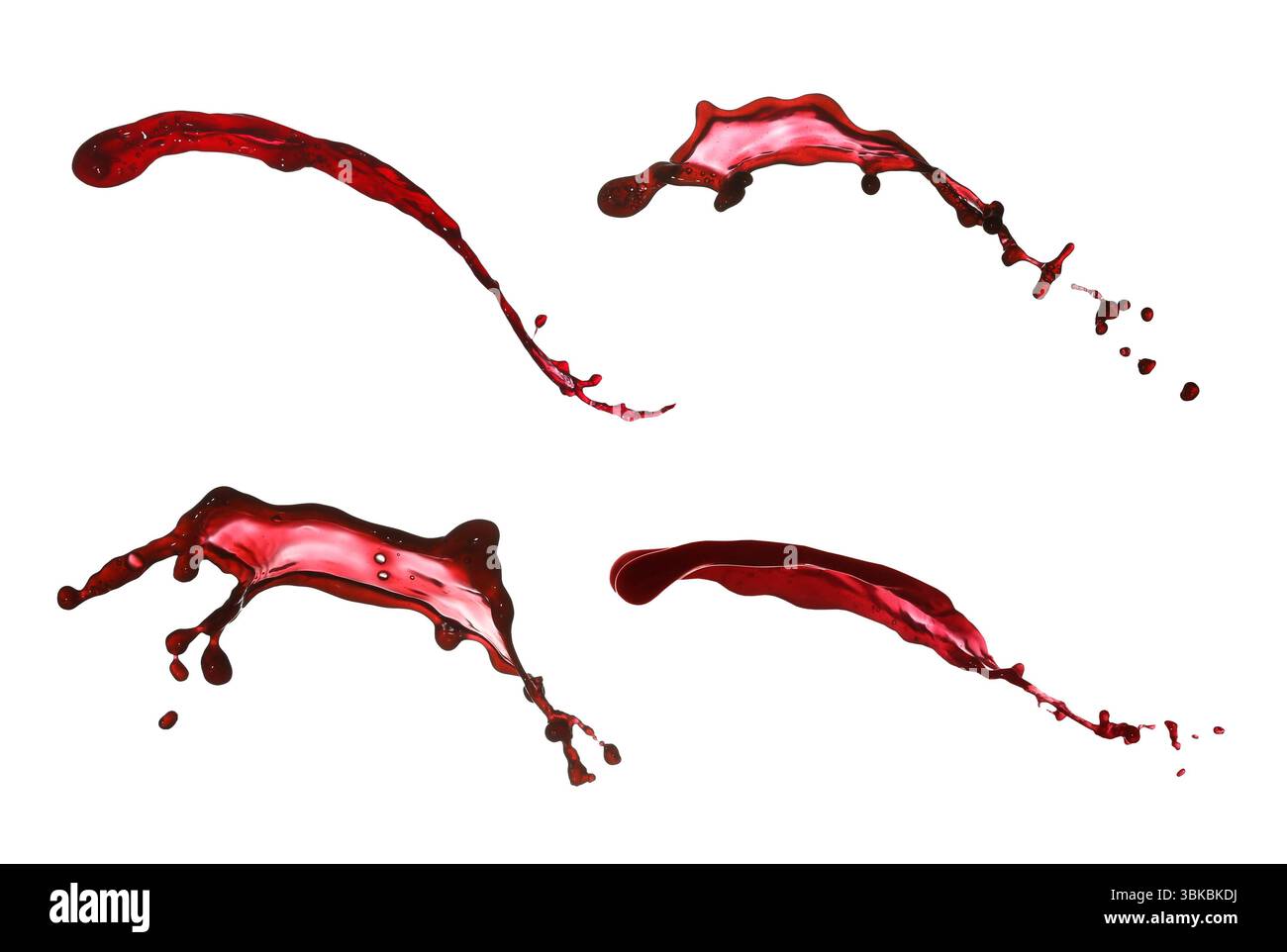 Red wine splashes isolated on white, set Stock Photo - Alamy