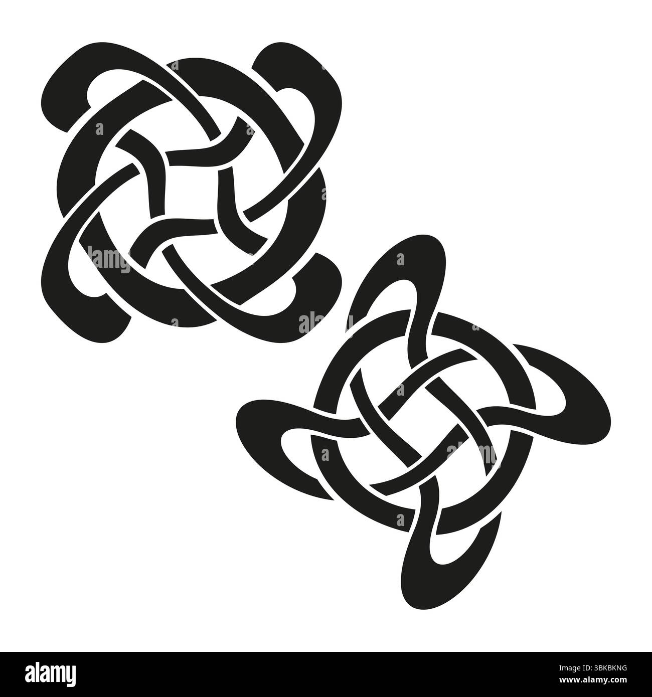 Celtic knot symbol. Intricate loop pattern. Vector tribal design. Black white contrast. Stock Vector