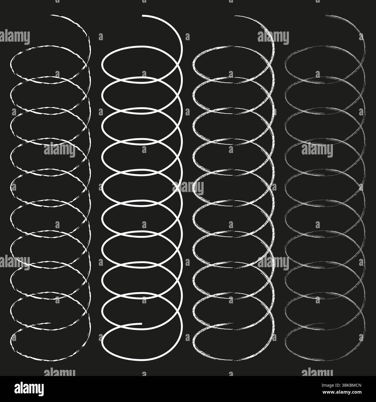 Vertical oval grid. Repeating coil pattern. Elongated loop lattice. Vector linear texture. Stock Vector