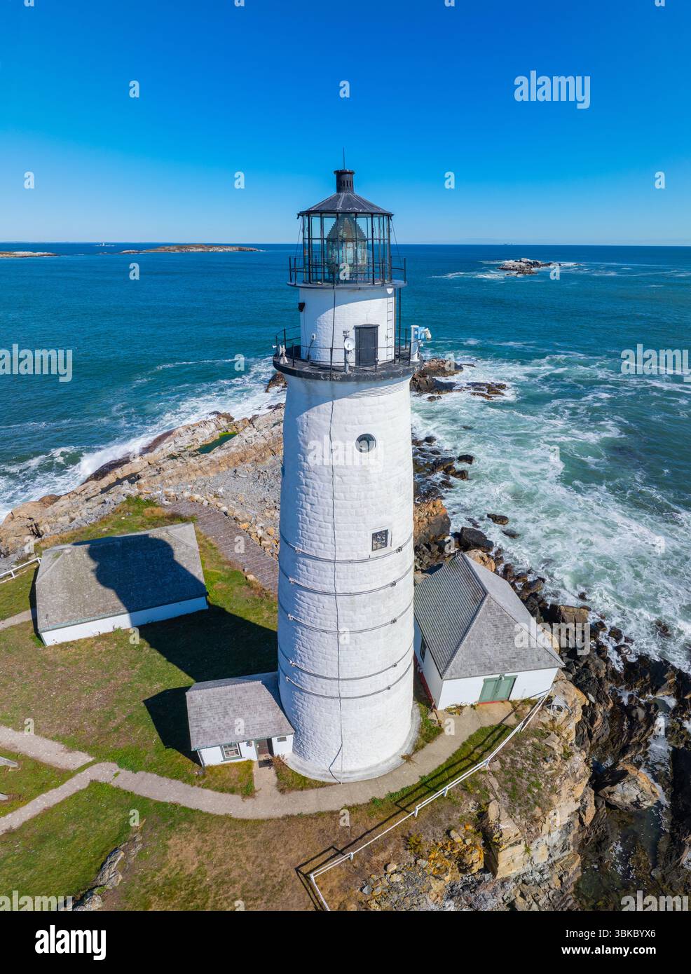 Boston Lighthouse on Little Brewster Island in Boston Harbor, Boston ...