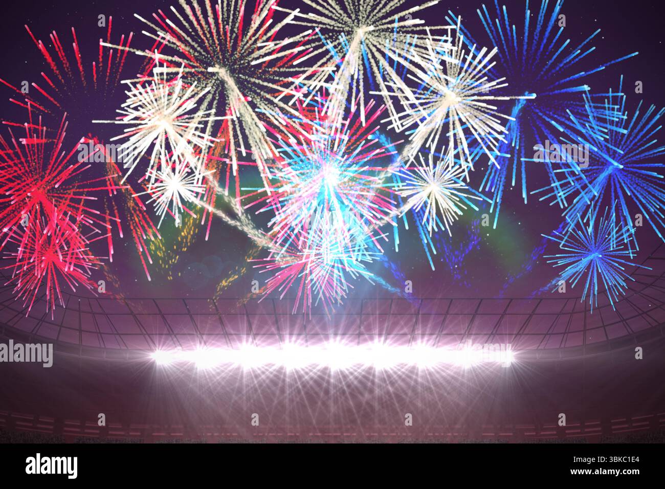 Fireworks exploding over football hi-res stock photography and images ...