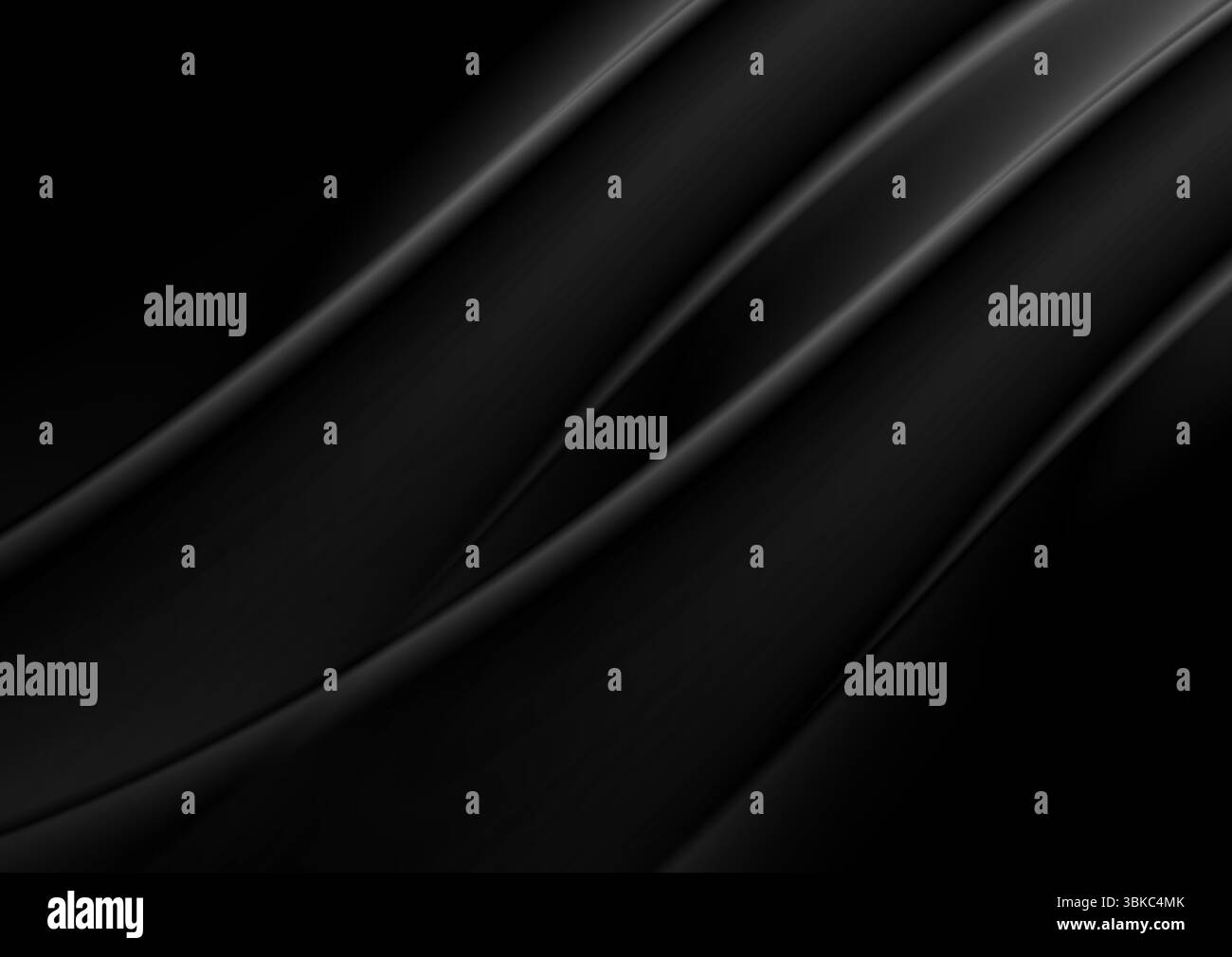 Abstract black smoke waves minimal background. Monochrome smooth vector design Stock Vector