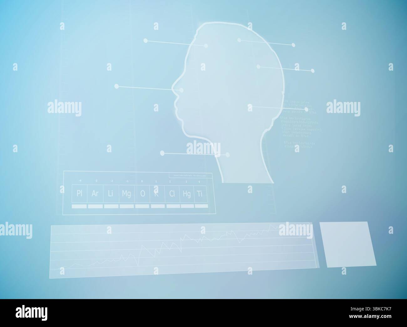 Medical interface with human head Stock Photo