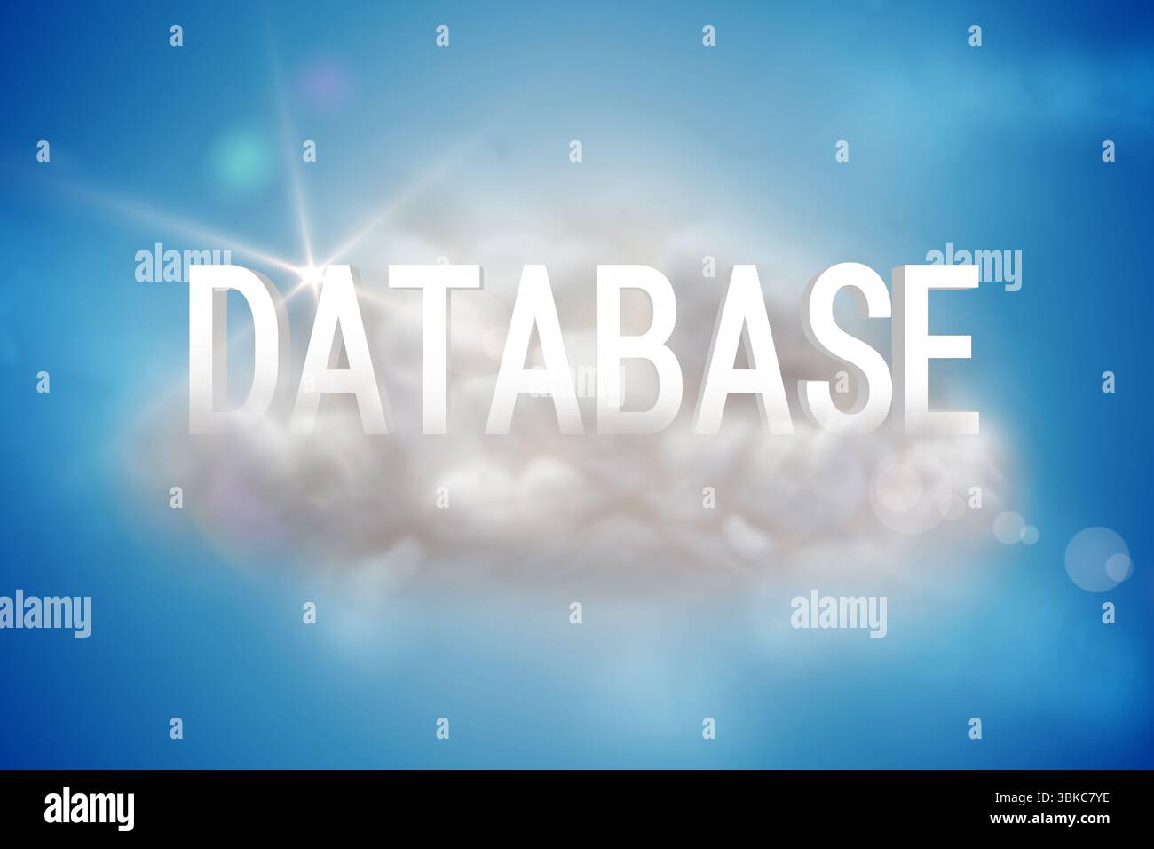 Database on a floating cloud Stock Photo - Alamy