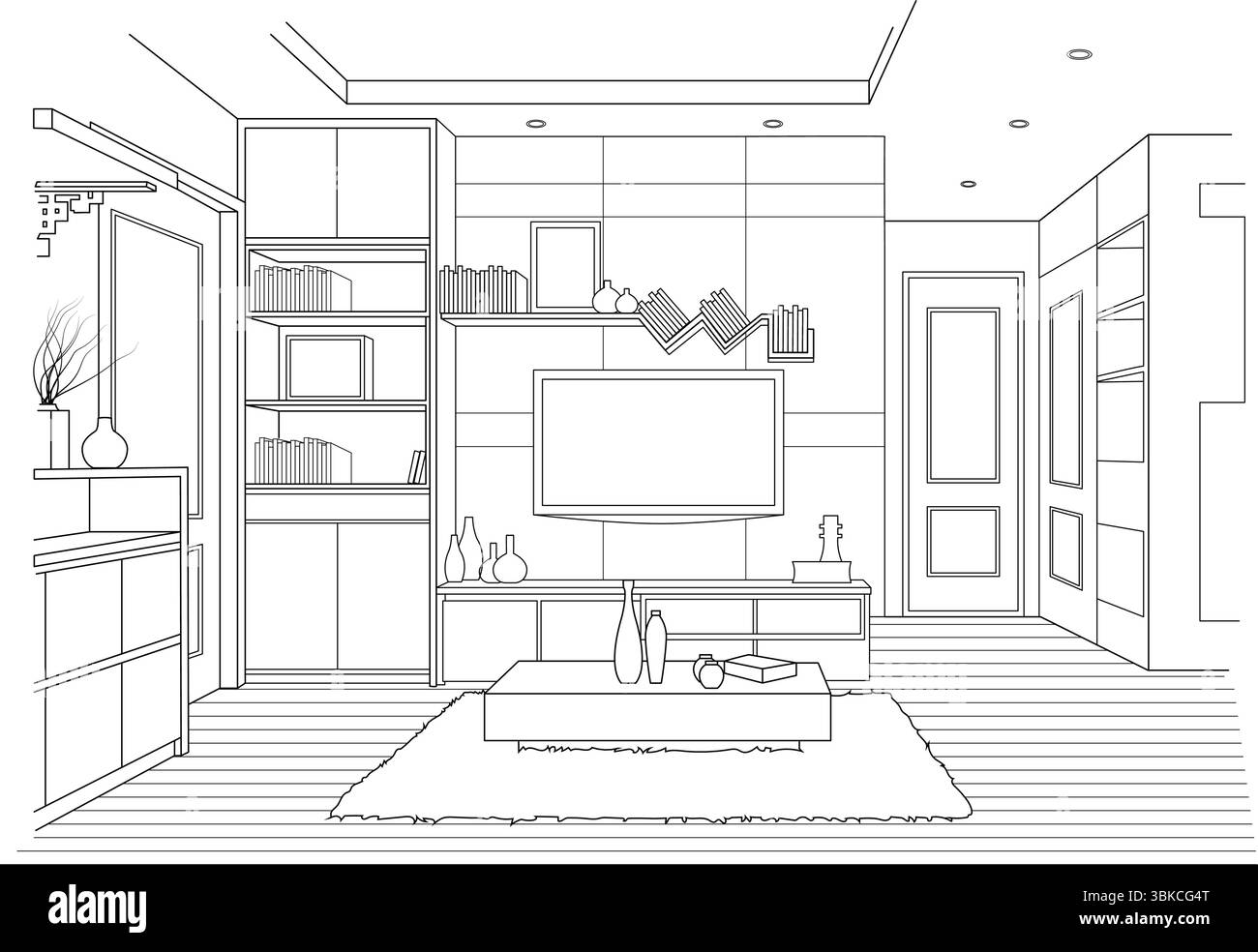 Floor plan illustrating Stock Vector Images - Alamy
