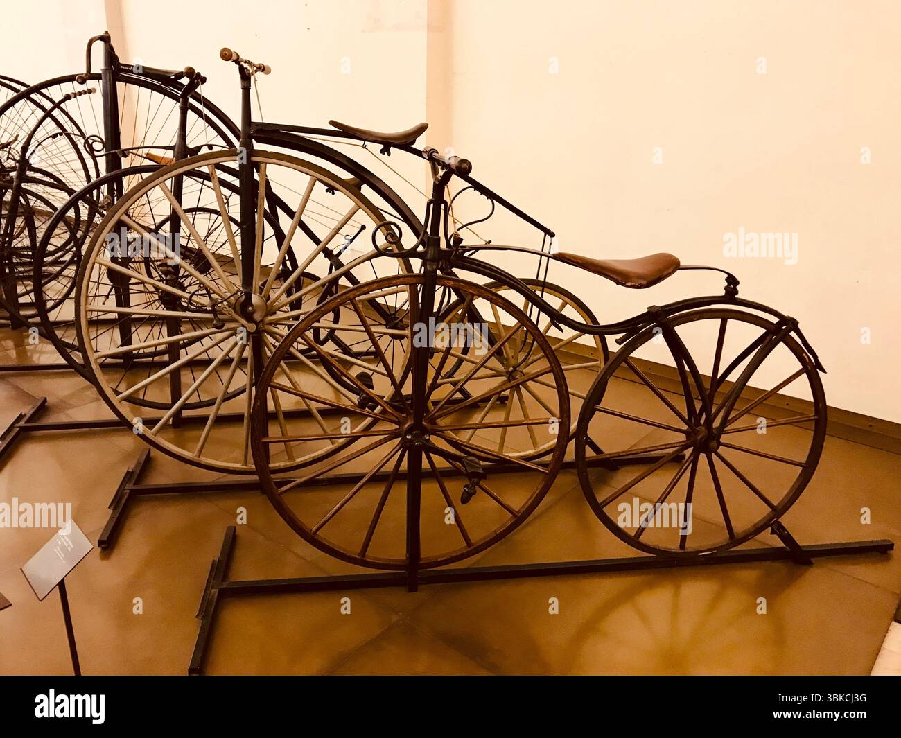 Antique wooden bicycle, Paris Stock Photo