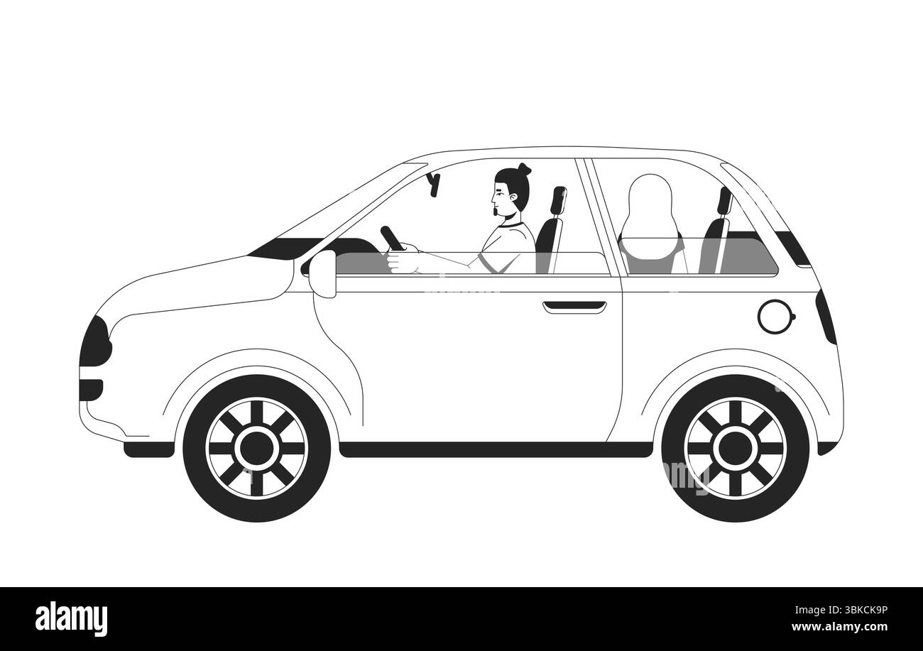 Adult man driving car in Cut Out Stock Images & Pictures - Alamy