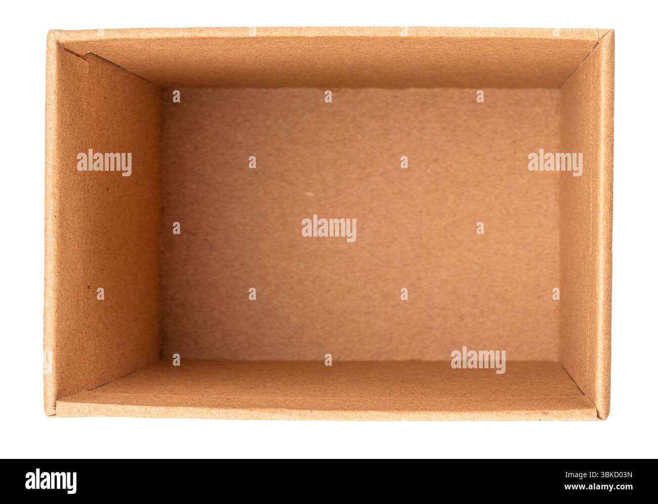 Open empty cardboard gift box on white background, top view. File contains clipping path. Stock Photo