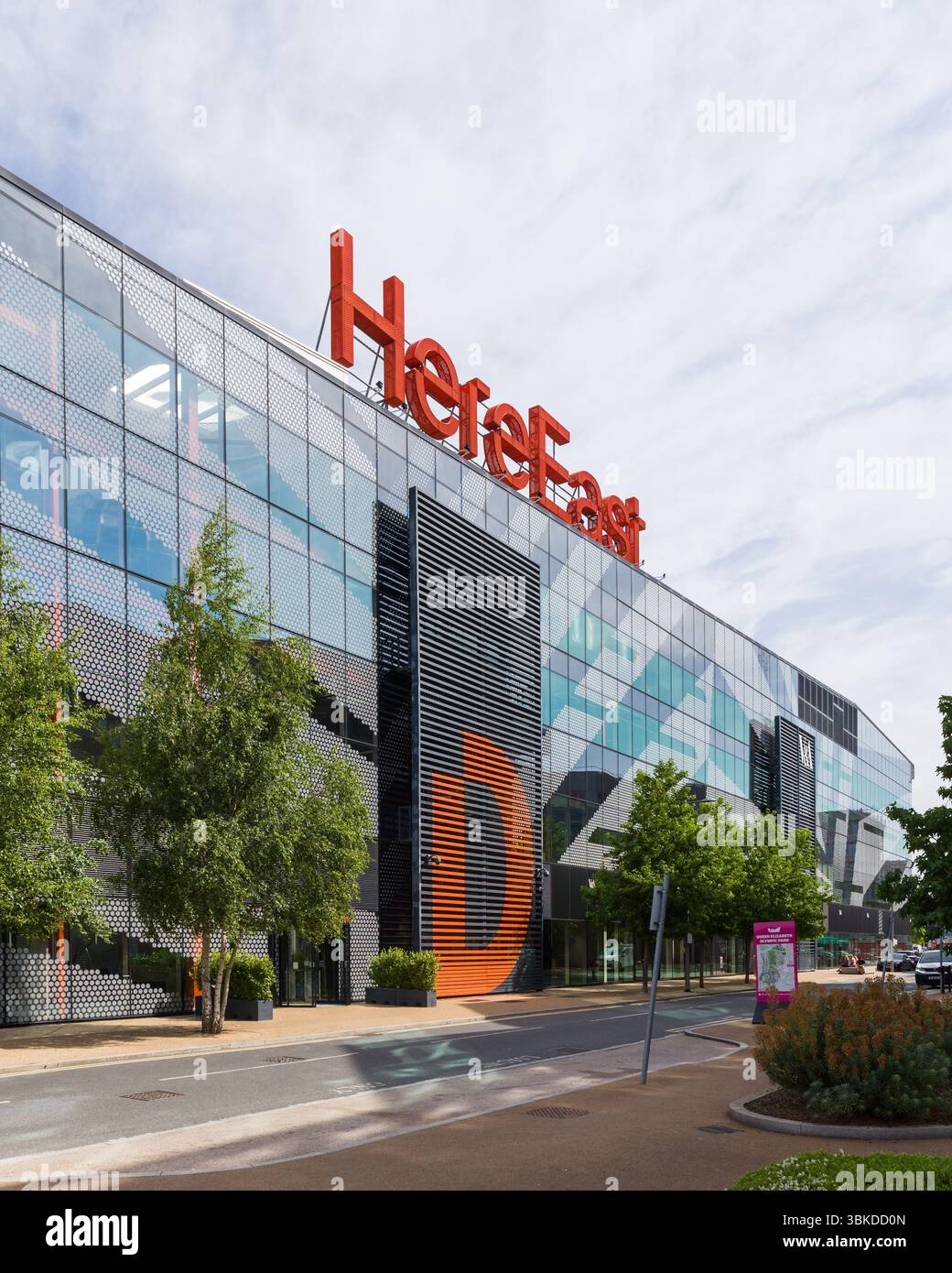 Here East is an innovation and technology campus situated in Queen Elizabeth Olympic Park in Hackney, East London. Stock Photo