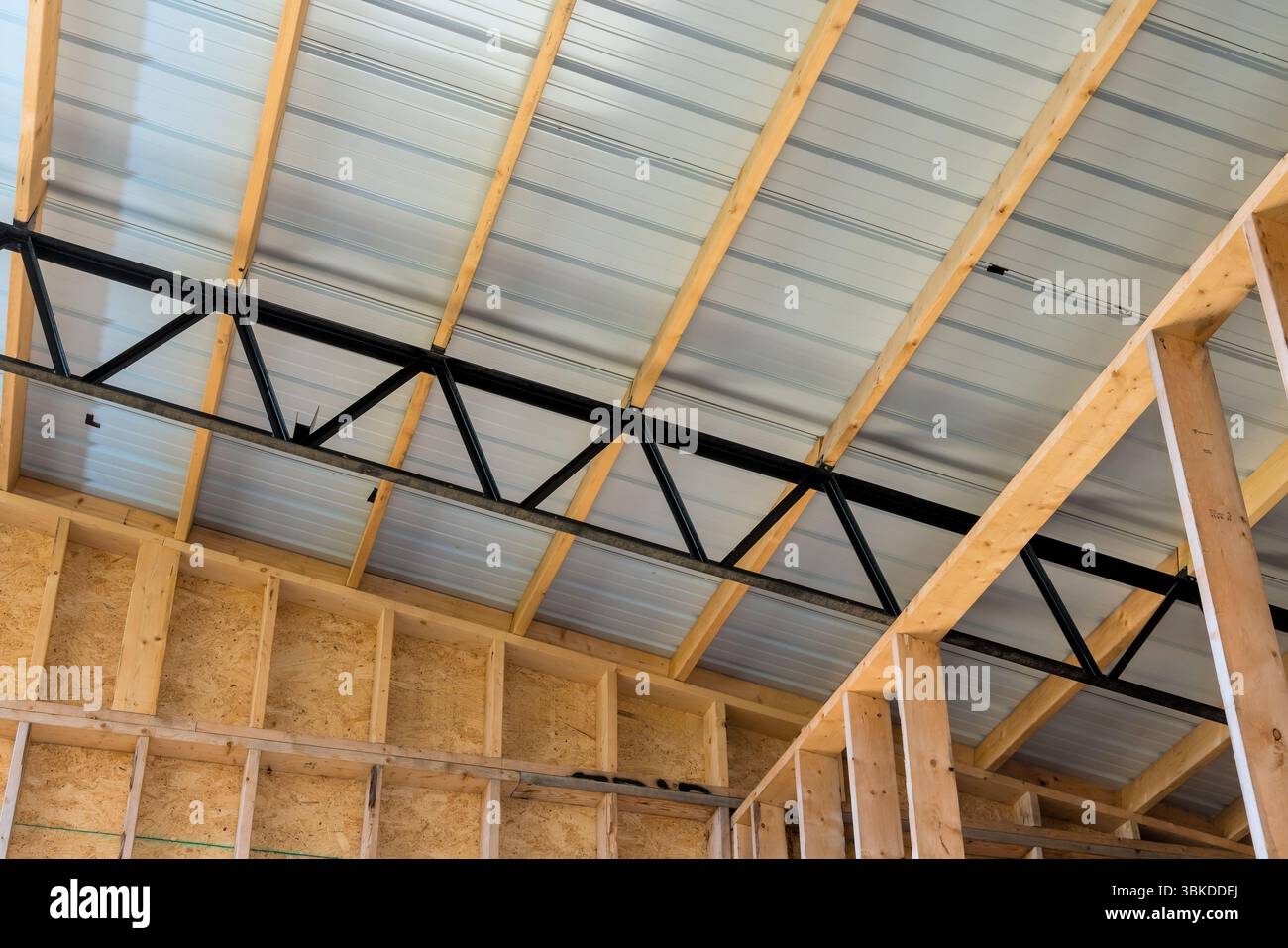 Industrial interior features wooden ceiling hi-res stock photography ...