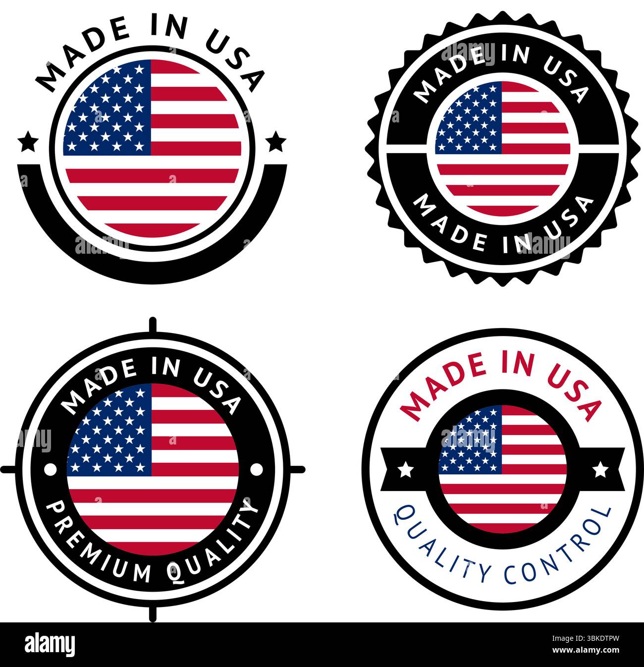 National flag of the USA, set flat vector icon Stock Vector
